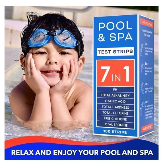 NIB New! Pool and Spa Test Strips 7 in 1 Quick Super Accurate 100 count - Picture 2 of 12